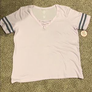 Light pink and gray strip shirt